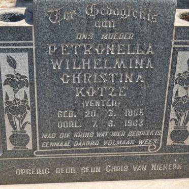 KOTZE Petronella Wilhelmina Christina nee VENTER 1885-1963