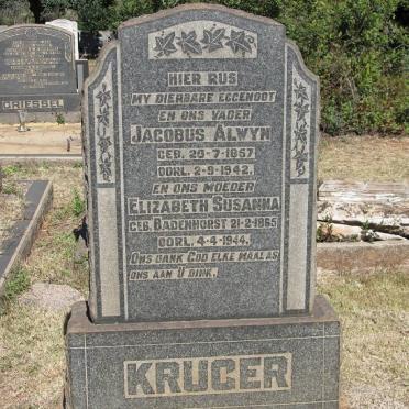 KRUGER Jacobus Alwyn 1857-1942 &amp; Elizabeth Susanna BADENHORST 1865-1944