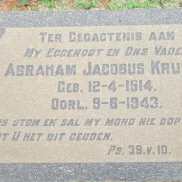 KRUGER Abraham Jacobus 1914-1943