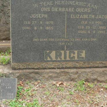 KRIGE Joseph 1875-1955 &amp; Elizabeth Jacoba V.D. POEL 1883-1952 :: HOLT Percy 1908-1982 &amp; Zagrya Susara KRIGE 1911-1989