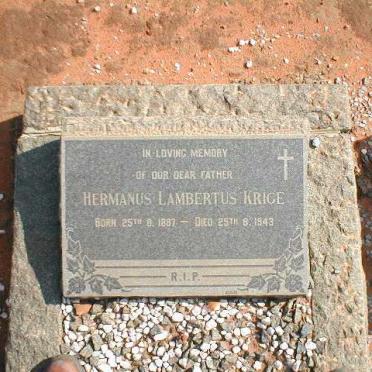 KRIGE Hermanus Lambertus 1887-1943