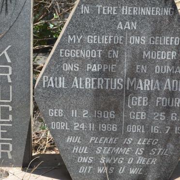 KRUGER Paul Albertus 1906-1966 &amp; Maria Adriana FOURIE 1906-1983