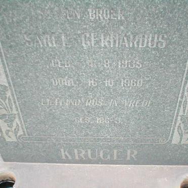 KRUGER Sarel Gerhardus 1935-1960