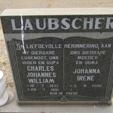 LAUBSCHER Charles Johannes William 1933-1981 &amp; Johanna Irene 1936-