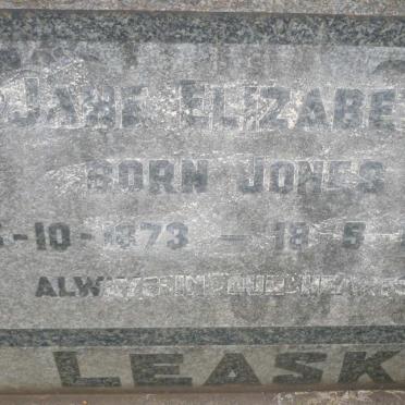 LEASK Jane Elizabeth nee JONES 1873-1960