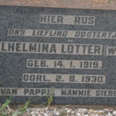 LOTTER Wilhelmina 1919-1930
