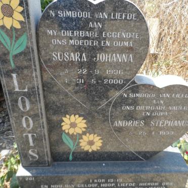 LOOTS Andries Stephanus 1933- &amp; Susara Johanna 1936-2000