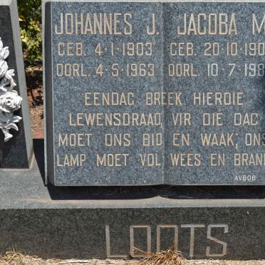 LOOTS Johannes J. 1903-1963 &amp; Jacoba M. 1909-1989