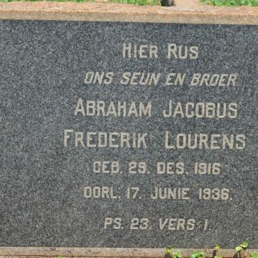 LOURENS Abraham Jacobus Frederik 1916-1936