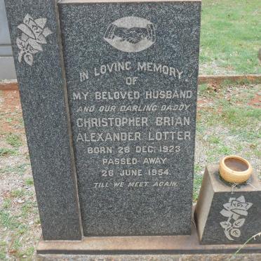 LOTTER Christopher Brian Alexander 1923-1954