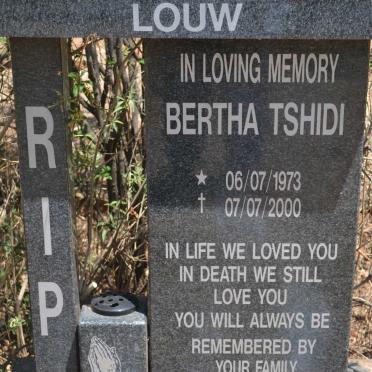 LOUW Bertha Tshidi 1973-2000