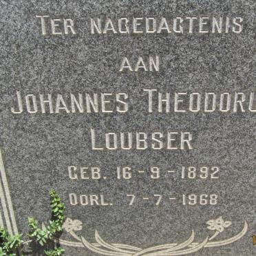 LOUBSER Johannes Theodorus 1892-1968