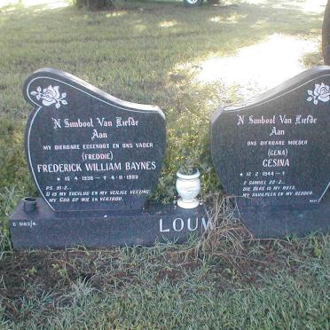 LOUW Frederick William Baynes 1938-1989 &amp; Gesina 1944 -