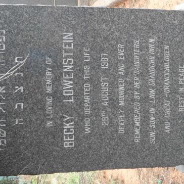 LOWENSTEIN Becky -1987