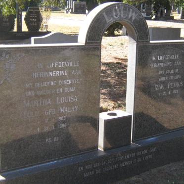 LOUW Izak Petrus 1923- &amp; Martha Louisa MALAN 1923-1996