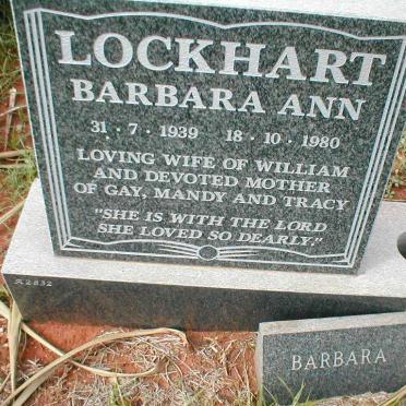 LOCKHART Barbara Ann 1939-1980