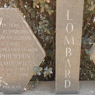 LOMBARD Philippus Lodewikus 1922-1976