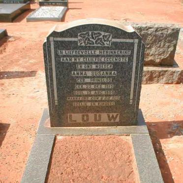 LOUW Anna Susanna nee PRINSLOO 1913-1950