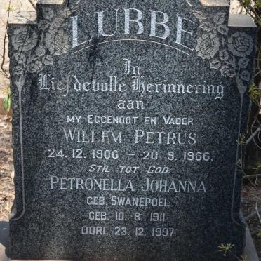 LUBBE Willem Petrus 1906-1966 &amp; Petronella Johanna SWANEPOEL 1911-1997