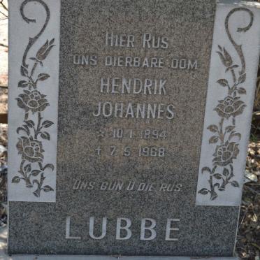 LUBBE Hendrik Johannes 1894-1968