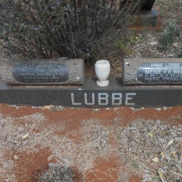 LUBBE Gert Rudolph 1922-1981 &amp; Anna 1919-1995 :: VAN DER WALT Meisie nee LUBBE 1948-1989 :: PRINSLOO Marie 1950-2011
