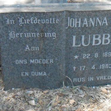 LUBBE Johanna M.M. 1895-1983