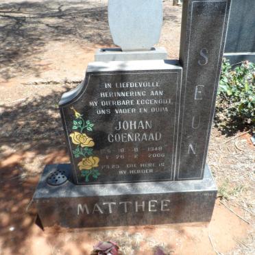 MATTHEE Johan Coenraad 1948-2000