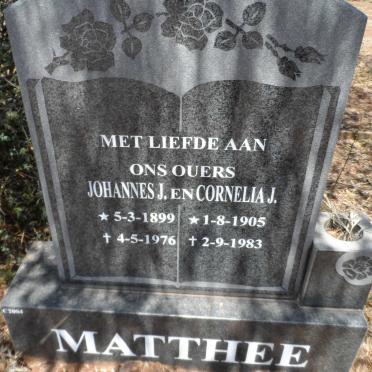 MATTHEE Johannes J. 1899-1976 &amp; Cornelia J. 1905-1983