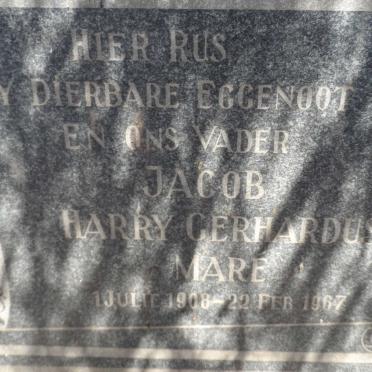 MARÉ Jacob Harry Gerhardus 1908-1967