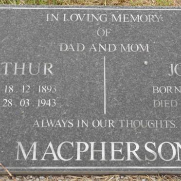MACPHERSON Arthur 1893-1943 &amp; Joyce 1911-1993
