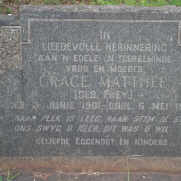 MATTHEE Grace nee FREY 1901-1947