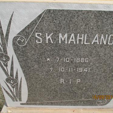 MAHLANGU S.K. 1886-1941