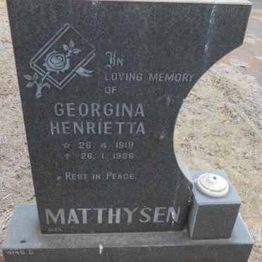 MATTHYSEN Georgina Henrietta 1919-1986