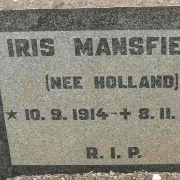MANSFIELD Iris nee HOLLAND 1914-1948