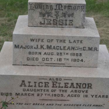 MACLEAN Jessie 1853-1904 :: MACLEAN Alice Eleanor -1905
