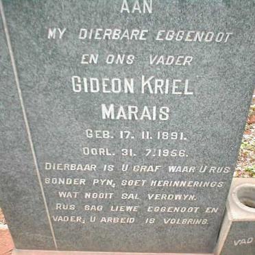 MARAIS Gideon Kriel 1891-1956