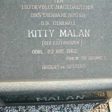 MALAN Kitty nee ESTERHUIZEN -1965