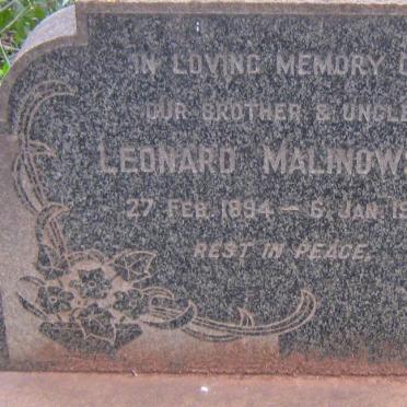MALINOWSKY Leonard 1894-1961