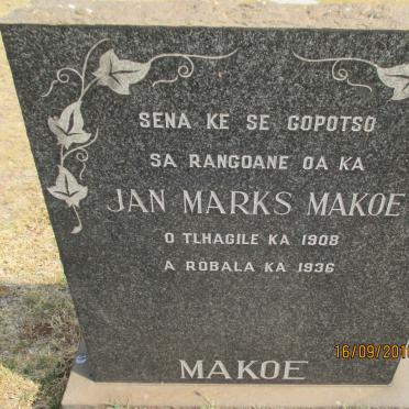 MAKOE Jan Marks 1908-1936