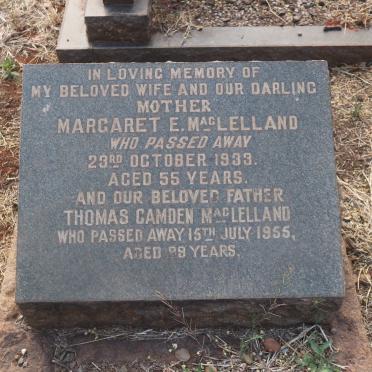 MacLELLAND Thomas Camden -1955 &amp; Margaret E. -1933