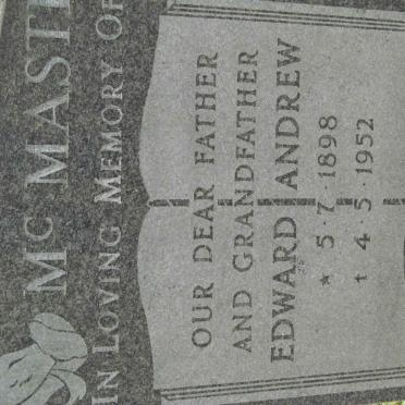 McMASTER Edward Andrew 1898-1952