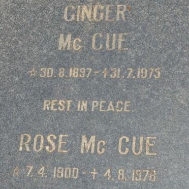 McCUE Ginger 1897-1975 &amp; Rose 1900-1978 :: REYNOLDS Ellen -1942:: McCUE Michael James 1935-1941