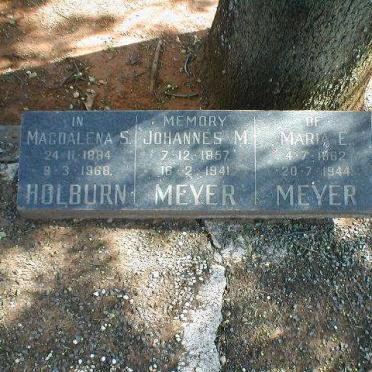 MEYER Johannes M. 1857-1941:: MEYER Maria E. 1862-1944 :: HOLBURN Magdalena S. 1884-1968