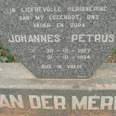 MERWE Johannes Petrus, van der 1927-1984