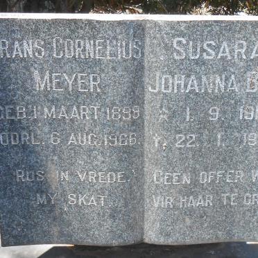 MEYER Frans Cornelius 1899-1966 &amp; Susara Johanna BUYS 1914-1989