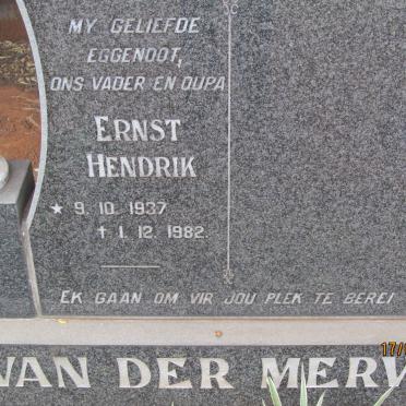 MERWE Ernst Hendrik, van der 1937-1982