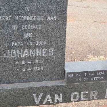 MERWE Johannes, van der 1923-1984