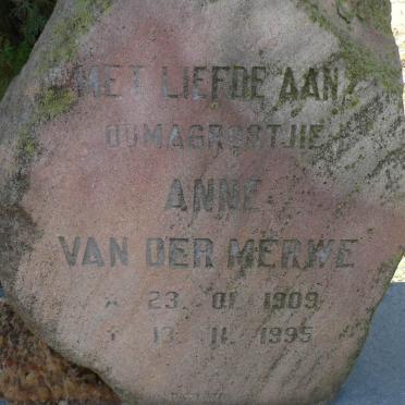 MERWE Anne, van der 1909-1995