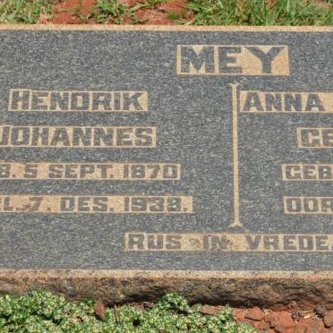 MEY Hendrik Johannes 1870-1938 &amp; Anna Wilhelmina DE BEER 1874-1946