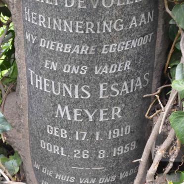 MEYER Theunis Esaias 1910-1959 &amp; Catharina Classina VAN DER WATT 1915-1983
